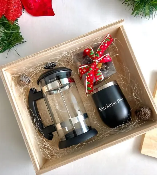 French press and mug gift box